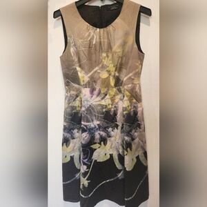 Nordstrom Abstract Floral Mini Dress - Black, Yellow, Purple